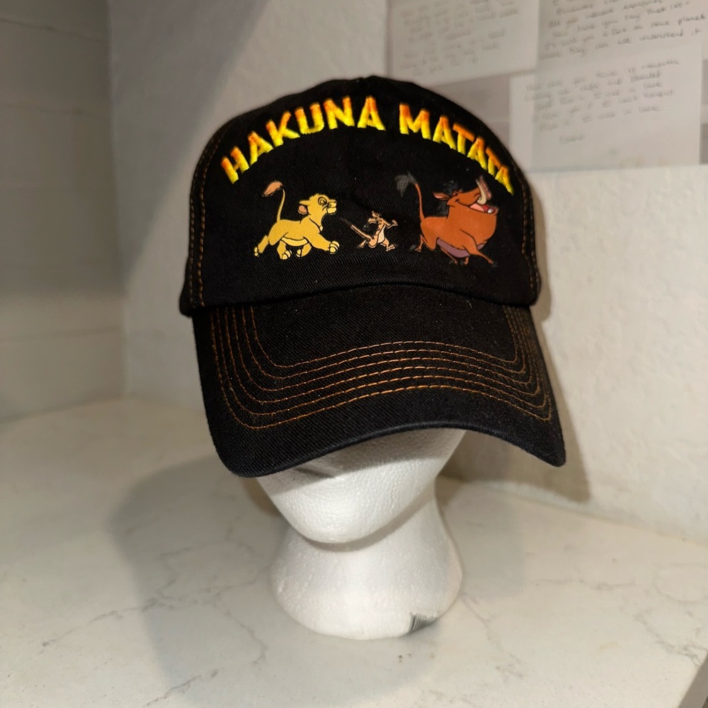 Disney Parks Adult Adjustable Black Lion King Hakuna Matata Hat simba Timon